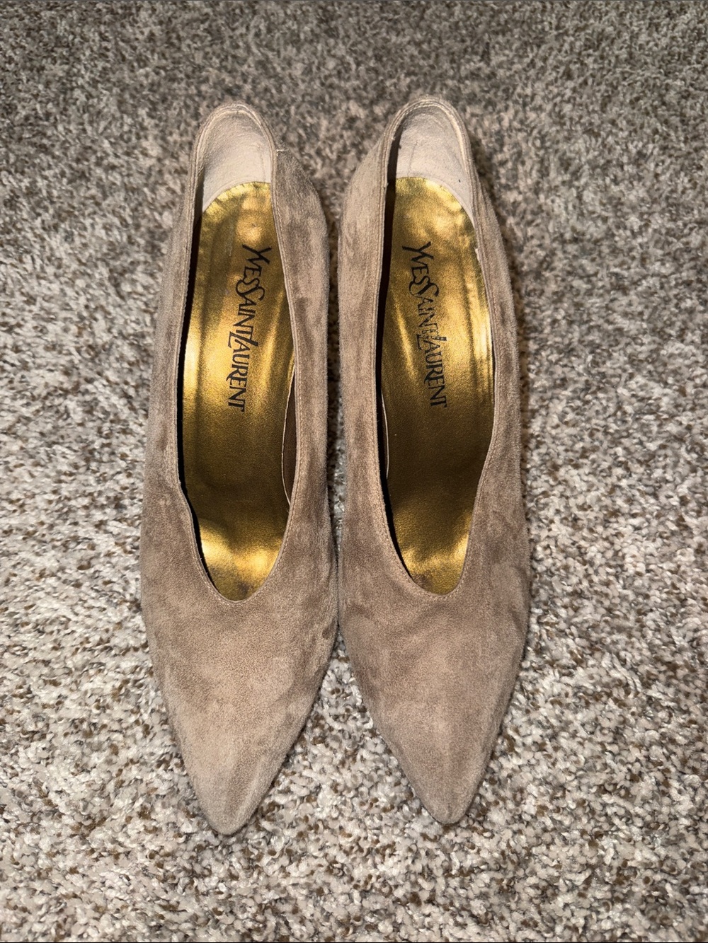 Yves Saint Laurent Suede Pointed-Toe Pumps